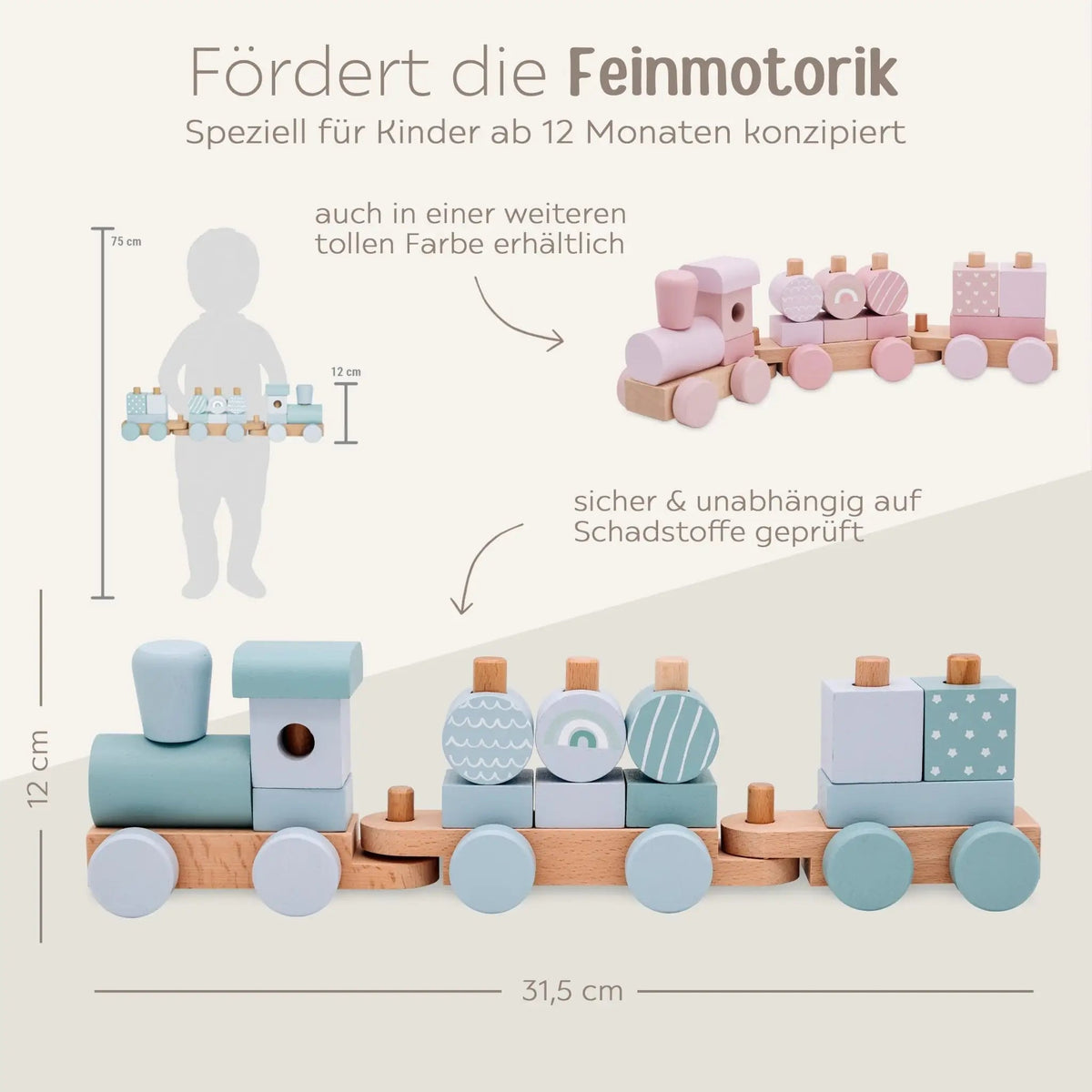 SMALL FOOT Holz Eisenbahn personalisiert - wunderwunsch