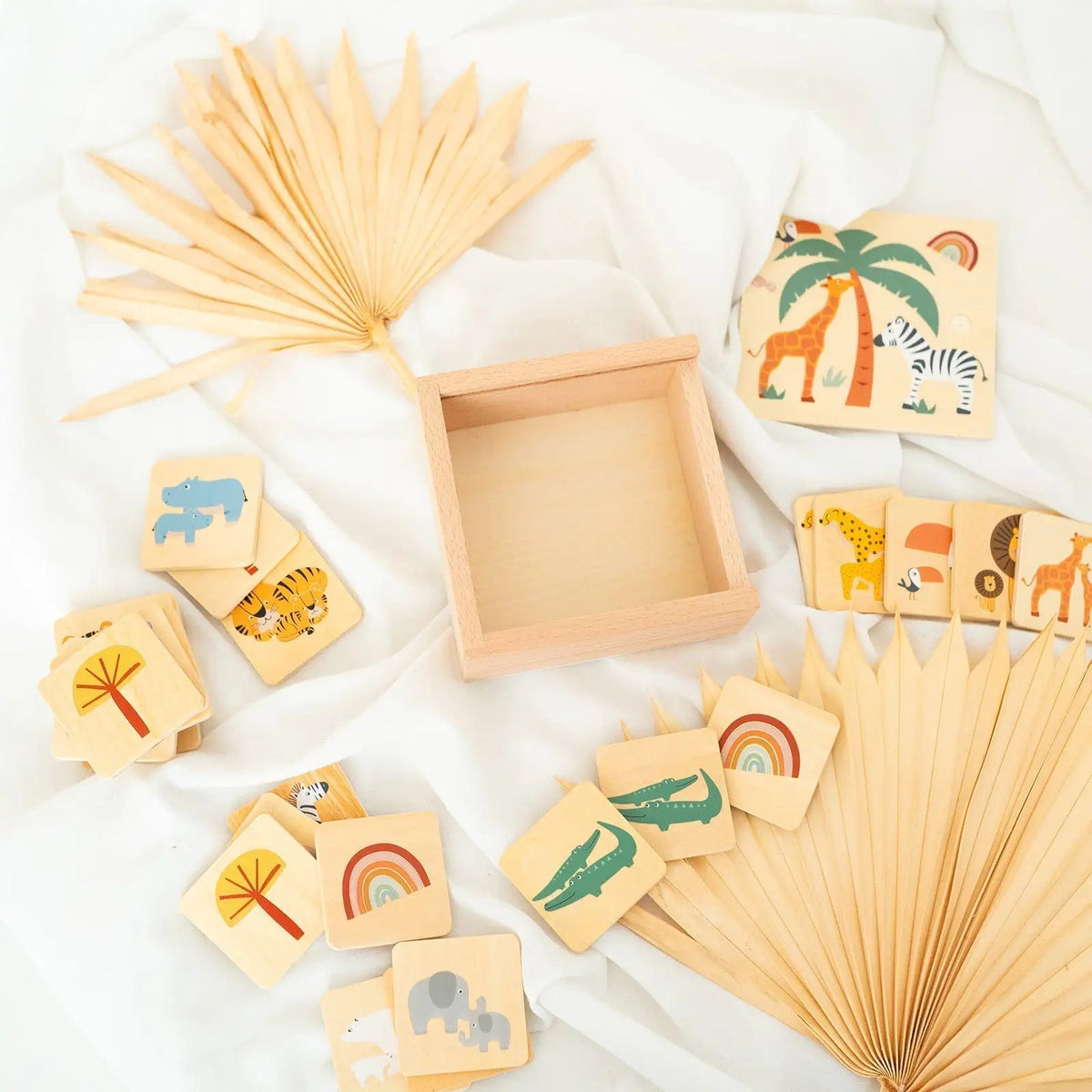 SMALL FOOT Memo Spiel Safari Holz personalisiert - wunderwunsch