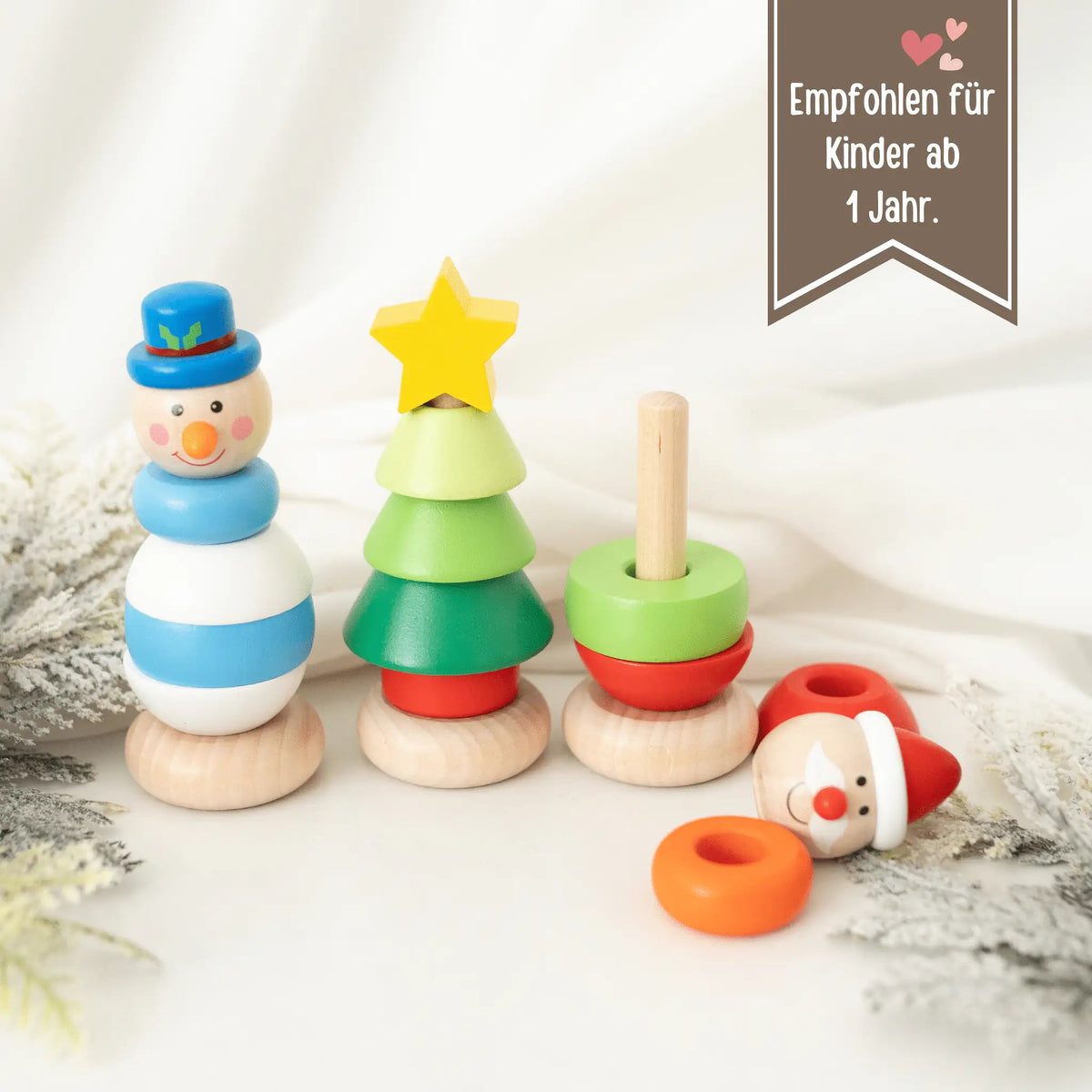 SMALL FOOT Mini Stapelturm "Weihnachten" personalisiert - wunderwunsch