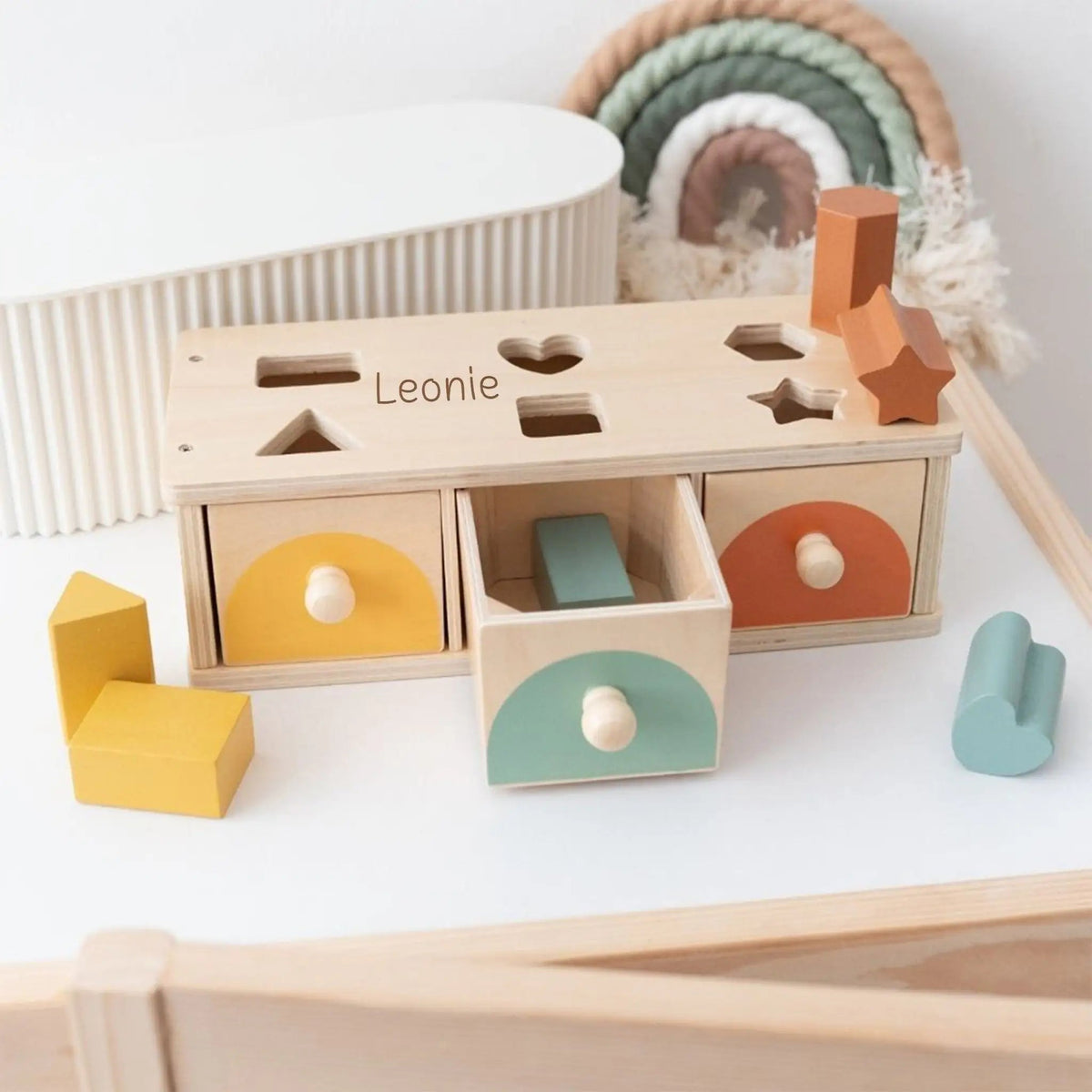 SMALL FOOT Montessori Steck-Schubladenbox personalisierbar - wunderwunsch