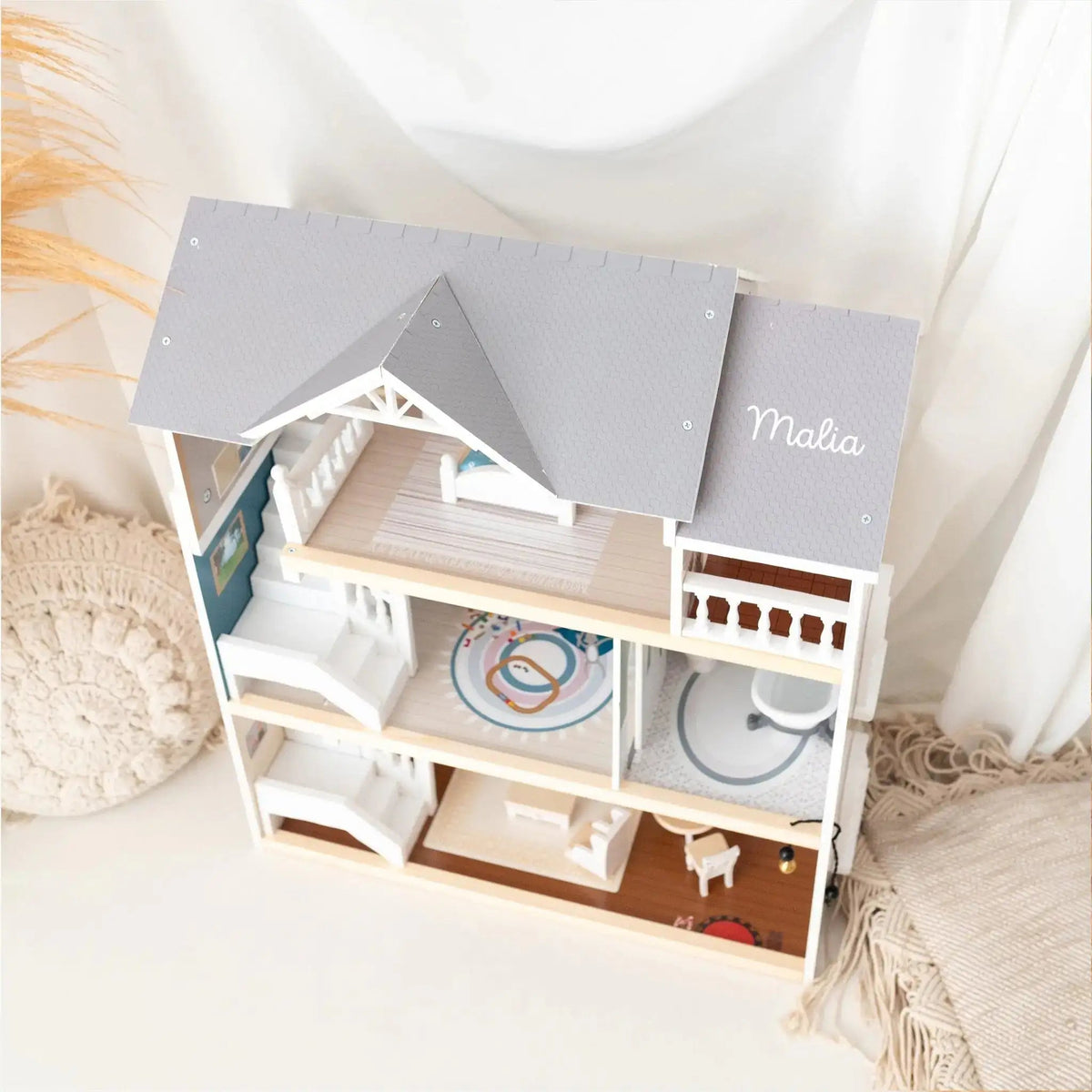 SMALL FOOT Puppenhaus Stadtvilla personalisiert - wunderwunsch