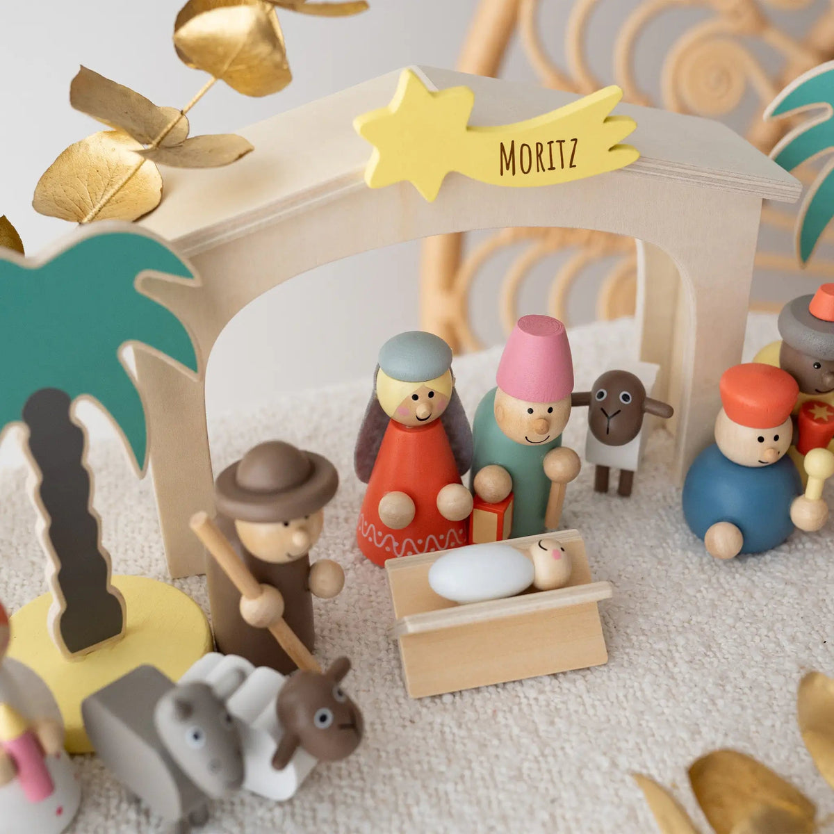 SMALL FOOT Holzkrippe Weihnachtsgeschichte personalisiert - wunderwunsch