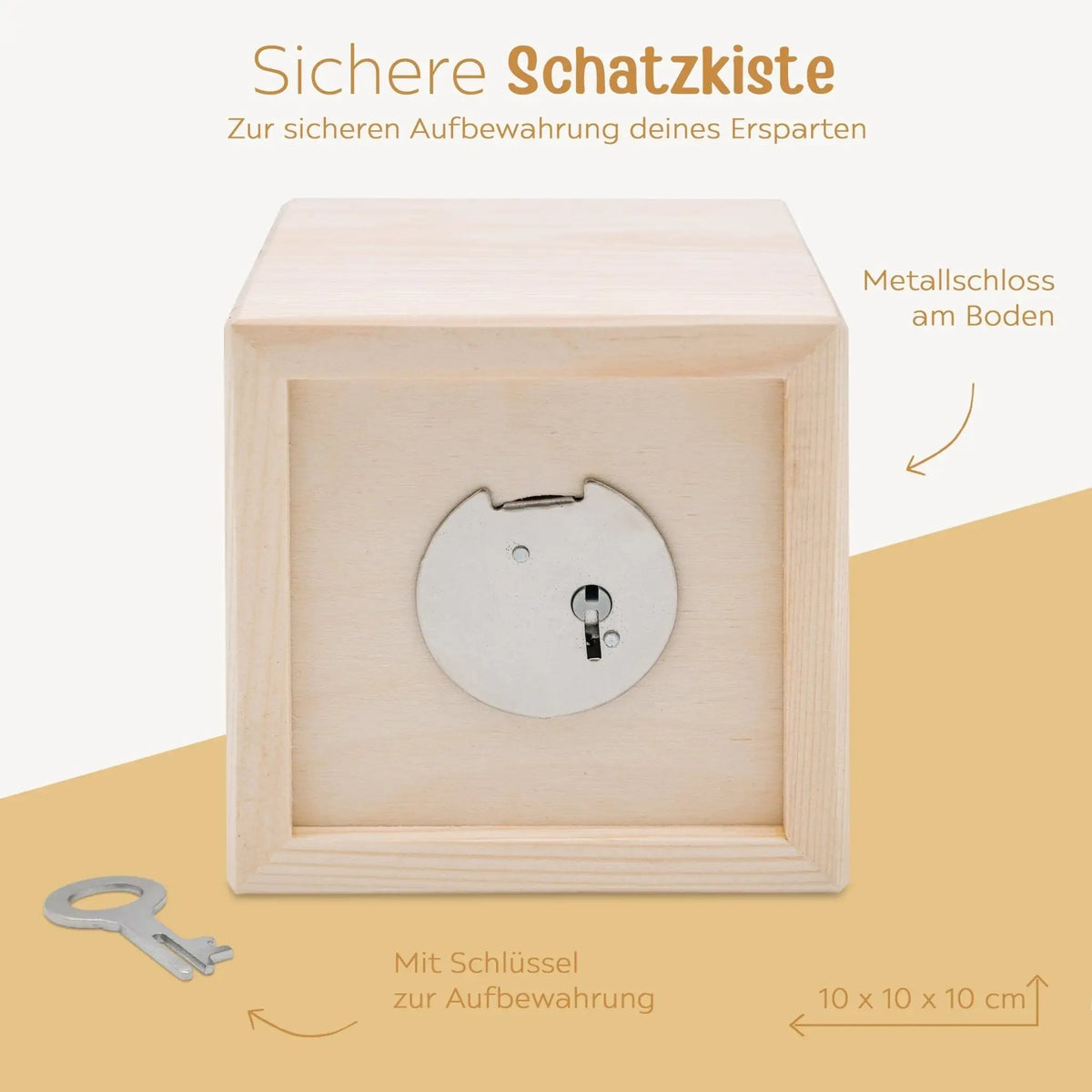 Spardose Holz personalisiert - Taufe Tier Aquarell - wunderwunsch