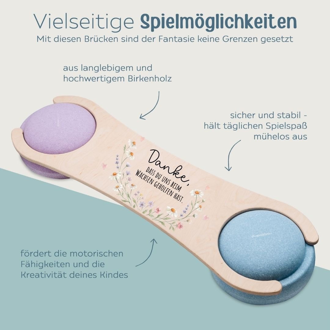 STAPELWELT Abenteuerbrücke aus Holz - Danke, dass du beim wachsen geholfen hast - wunderwunsch
