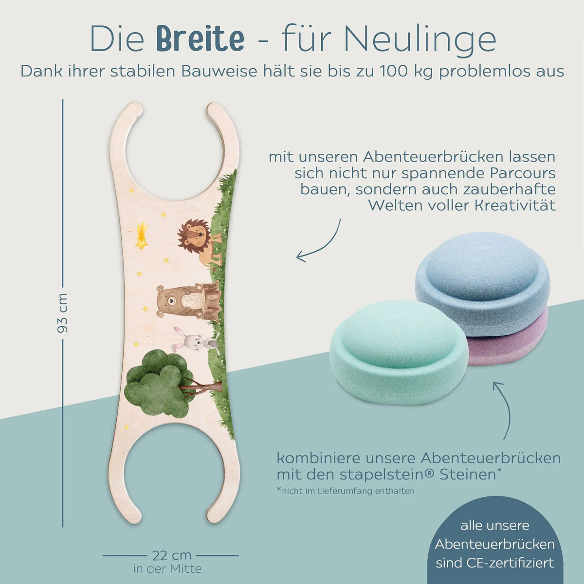 STAPELWELT Abenteuerbrücke aus Holz - Tiere - wunderwunsch