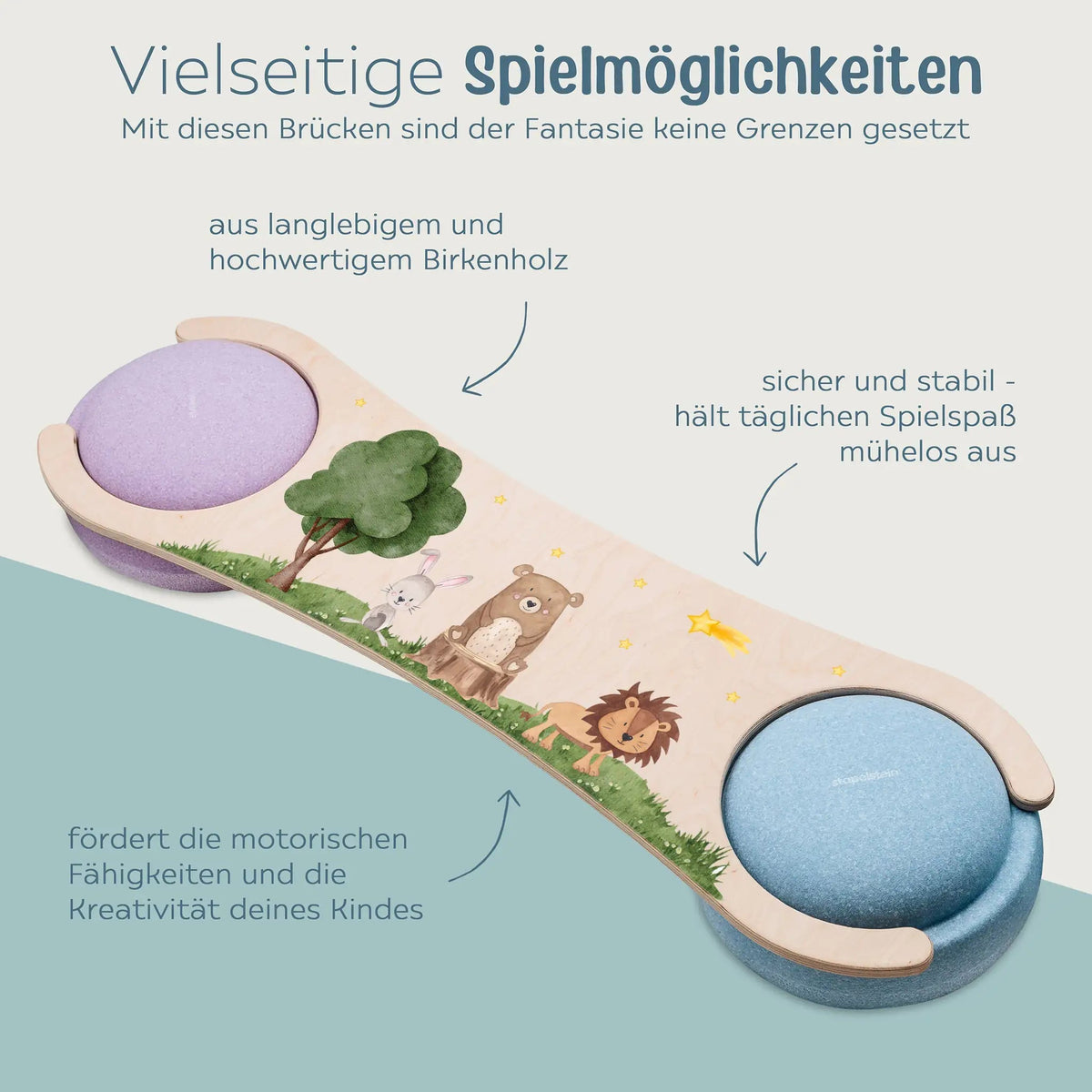 STAPELWELT Abenteuerbrücke aus Holz - Tiere - wunderwunsch