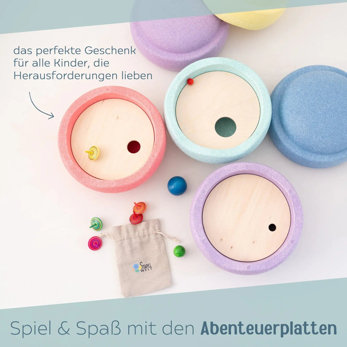 STAPELWELT 3er-Set Abenteuerplatten aus Holz - wunderwunsch