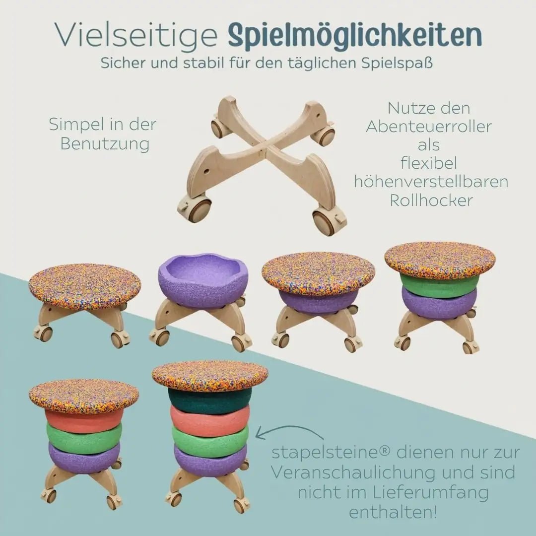 STAPELWELT Rollhocker 2.0 aus Holz - wunderwunsch