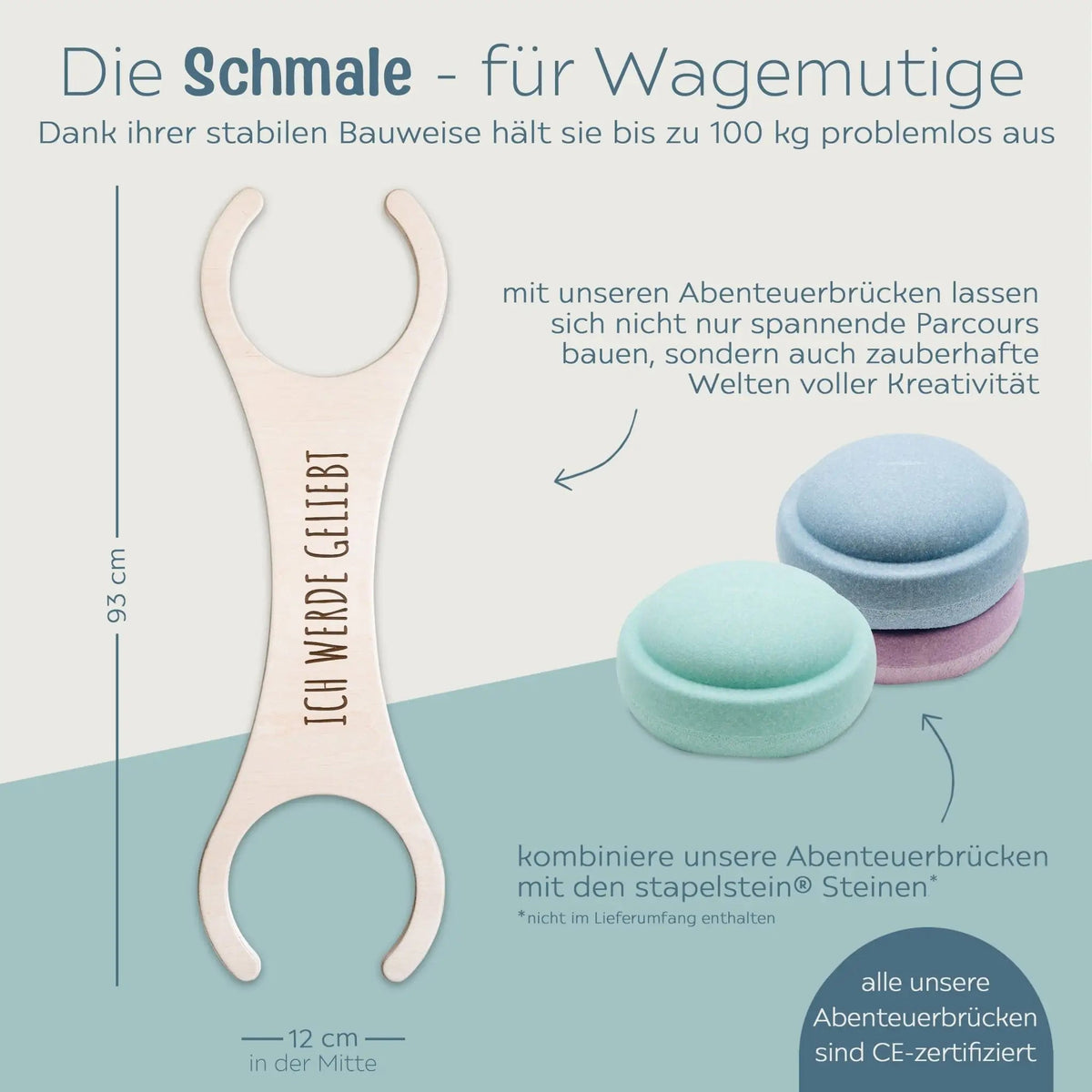 STAPELWELT Abenteuerbrücke aus Holz - Affirmationen - wunderwunsch