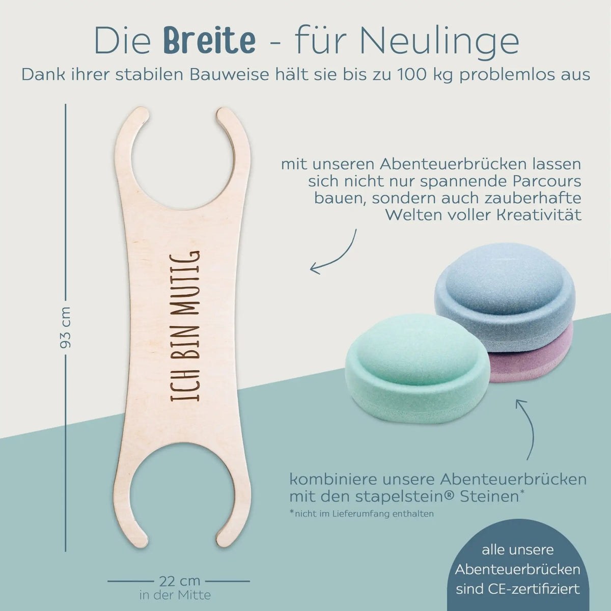 STAPELWELT Abenteuerbrücke aus Holz - Affirmationen - wunderwunsch