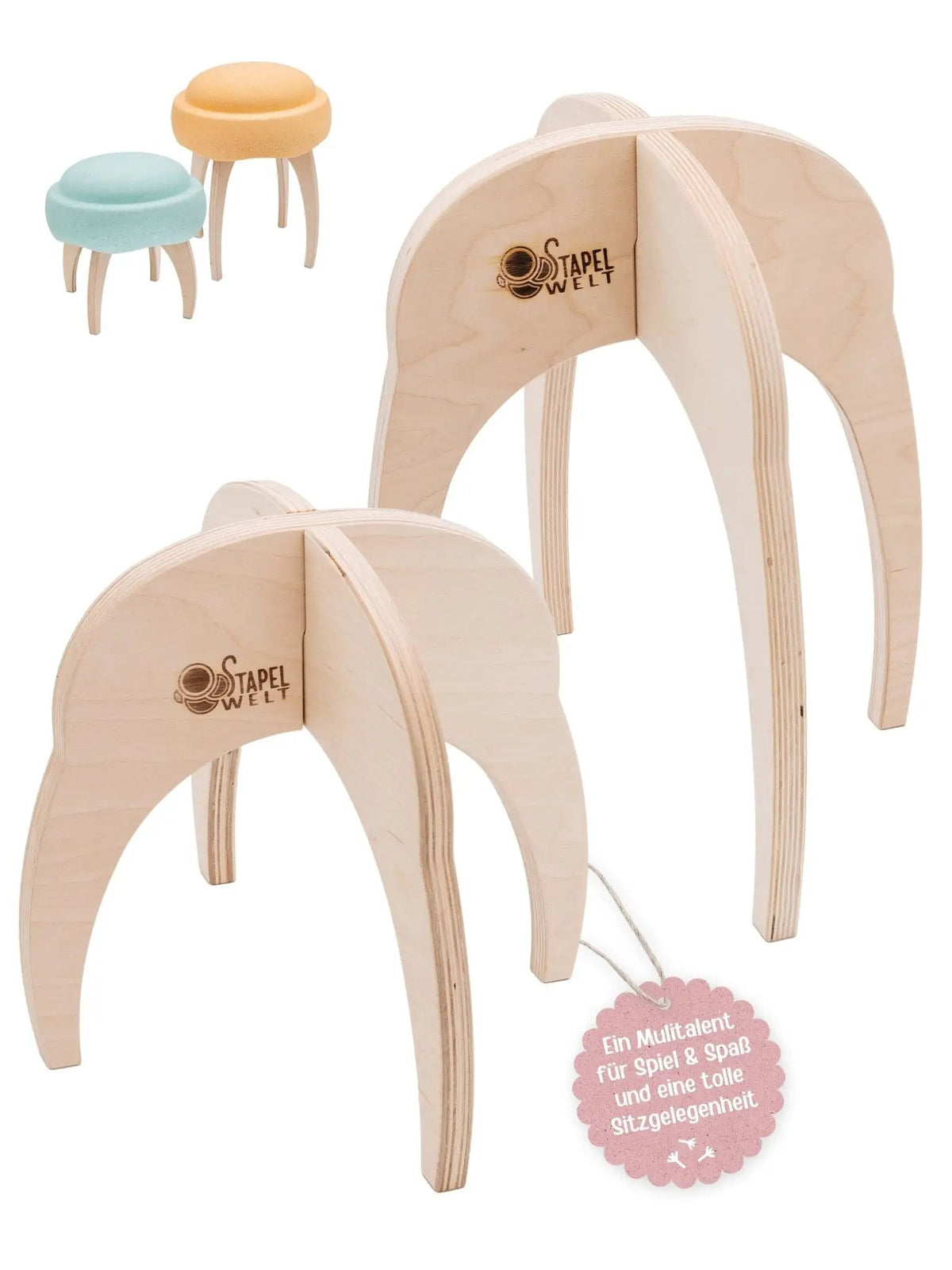 STAPELWELT Hocker aus Holz - wunderwunsch