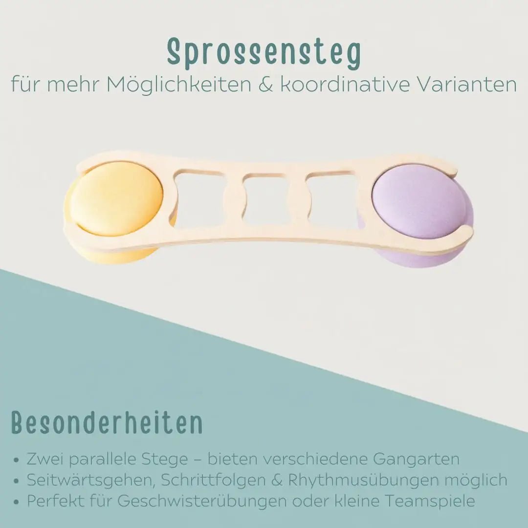 STAPELWELT Koordinations-Abenteuerbrücke aus Holz - wunderwunsch