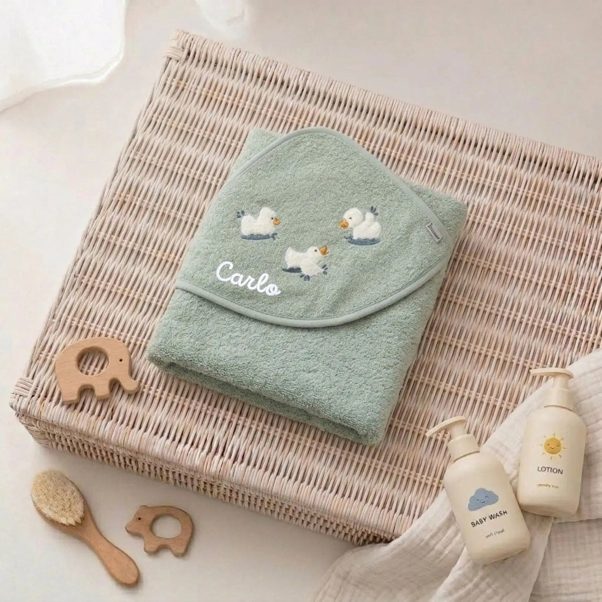 STERNTALER Kapuzenhandtuch Frottee personalisiert - Tier Baby - wunderwunsch