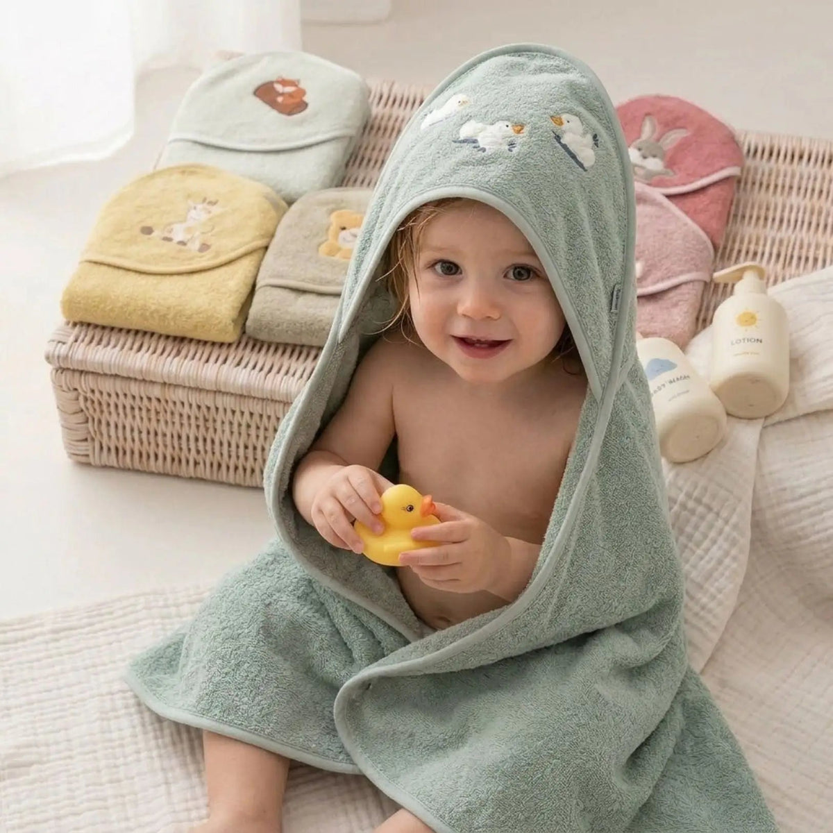 STERNTALER Kapuzenhandtuch Frottee personalisiert - Tier Baby - wunderwunsch
