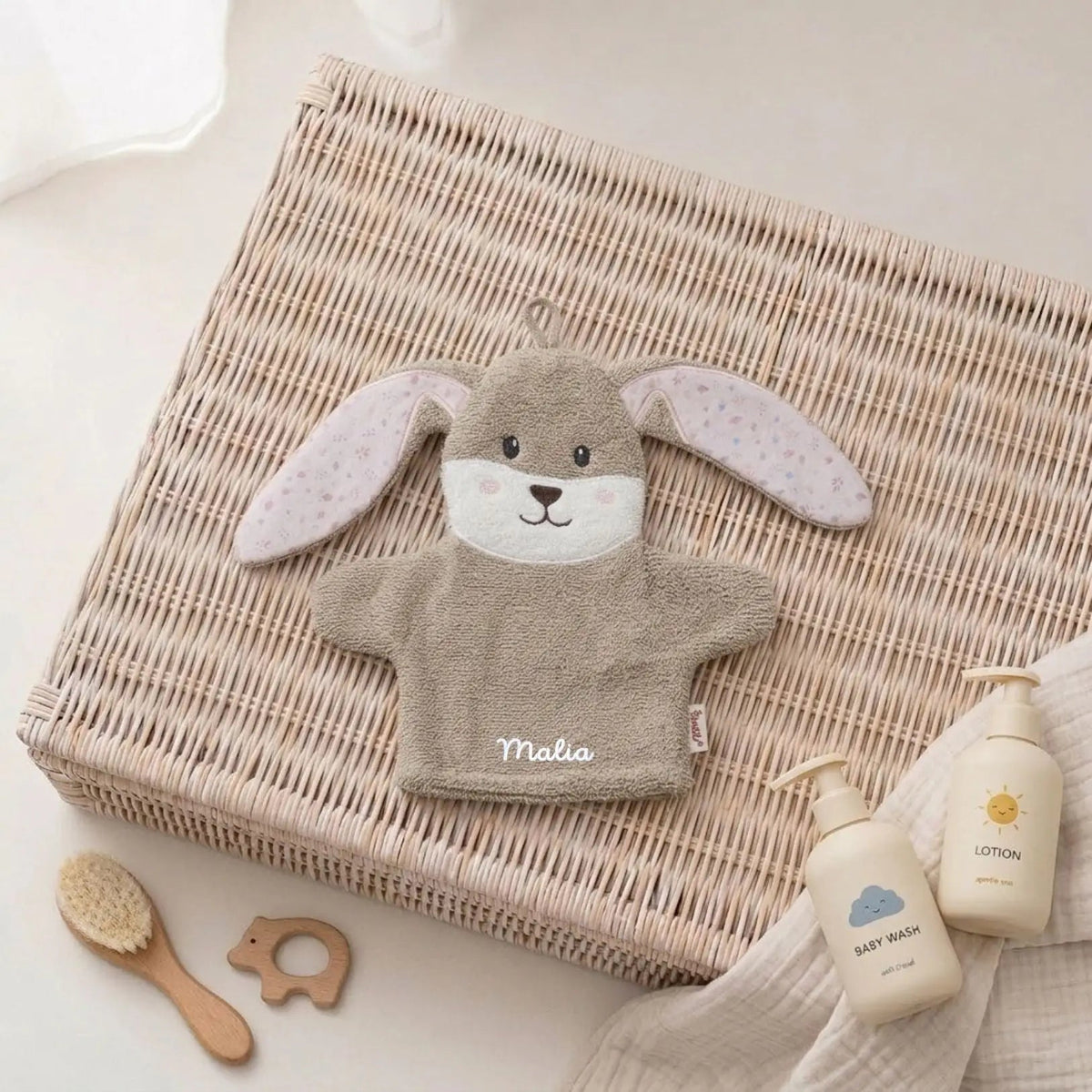 STERNTALER Waschhandschuh Frottee personalisiert - Tiere - wunderwunsch