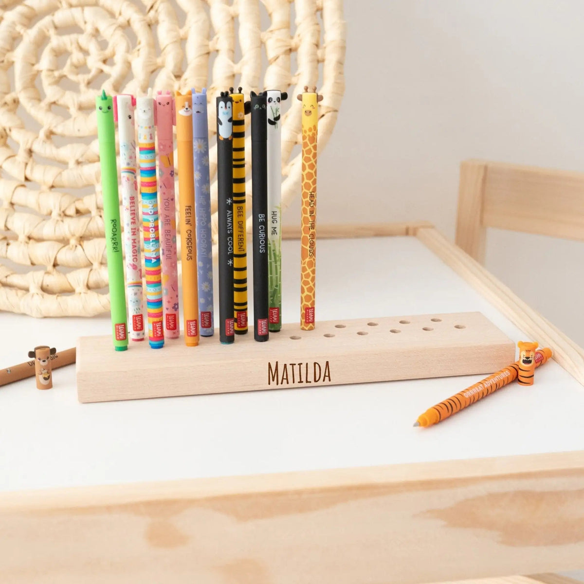 Legami Stiftehalter Holz personalisiert - länglich für 21 Stifte - wunderwunsch