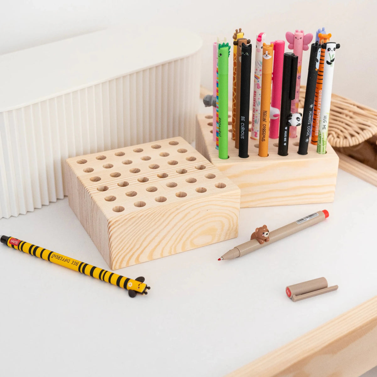Legami Stiftehalter Holz personalisiert - quadratisch für 36 Stifte - wunderwunsch