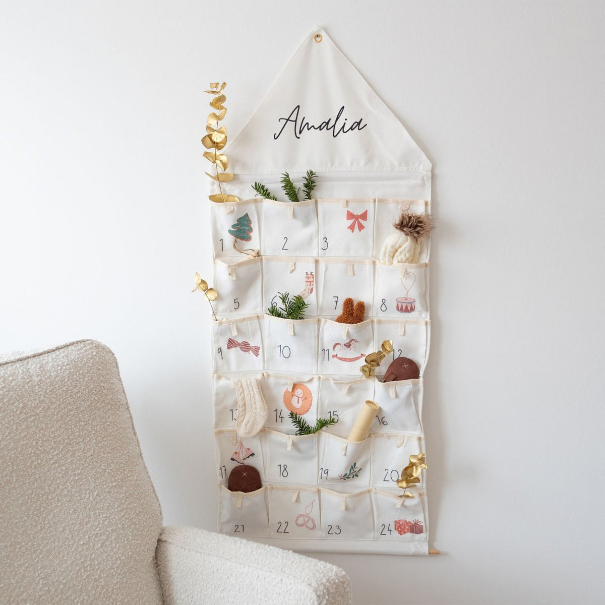 Stoff Adventskalender Mädchen personalisiert - wunderwunsch