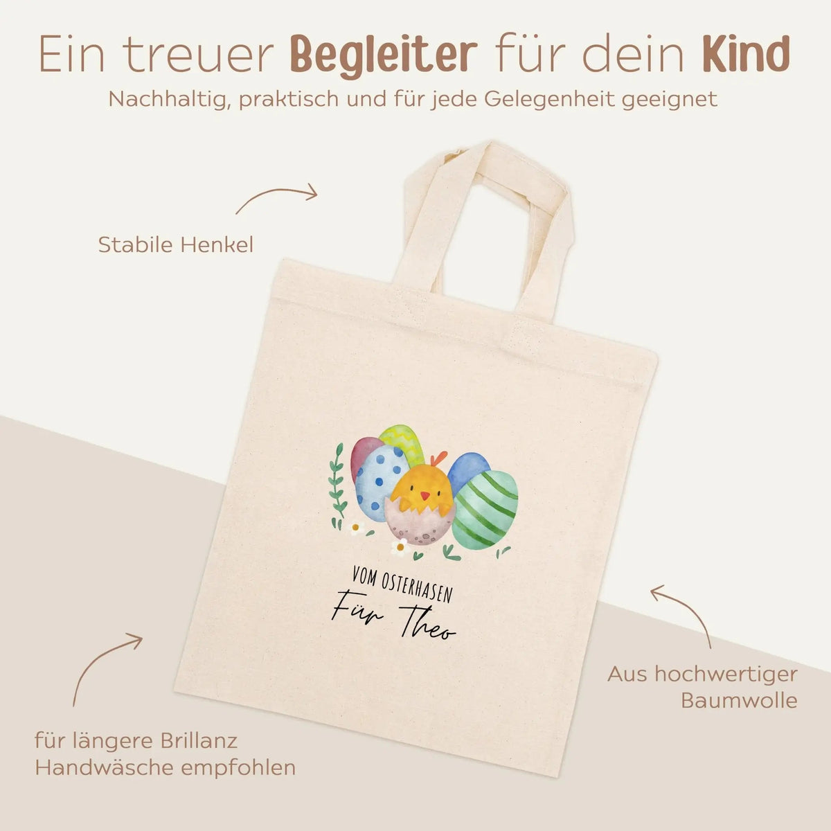 Stoffbeutel "Ostern" personalisiert - wunderwunsch