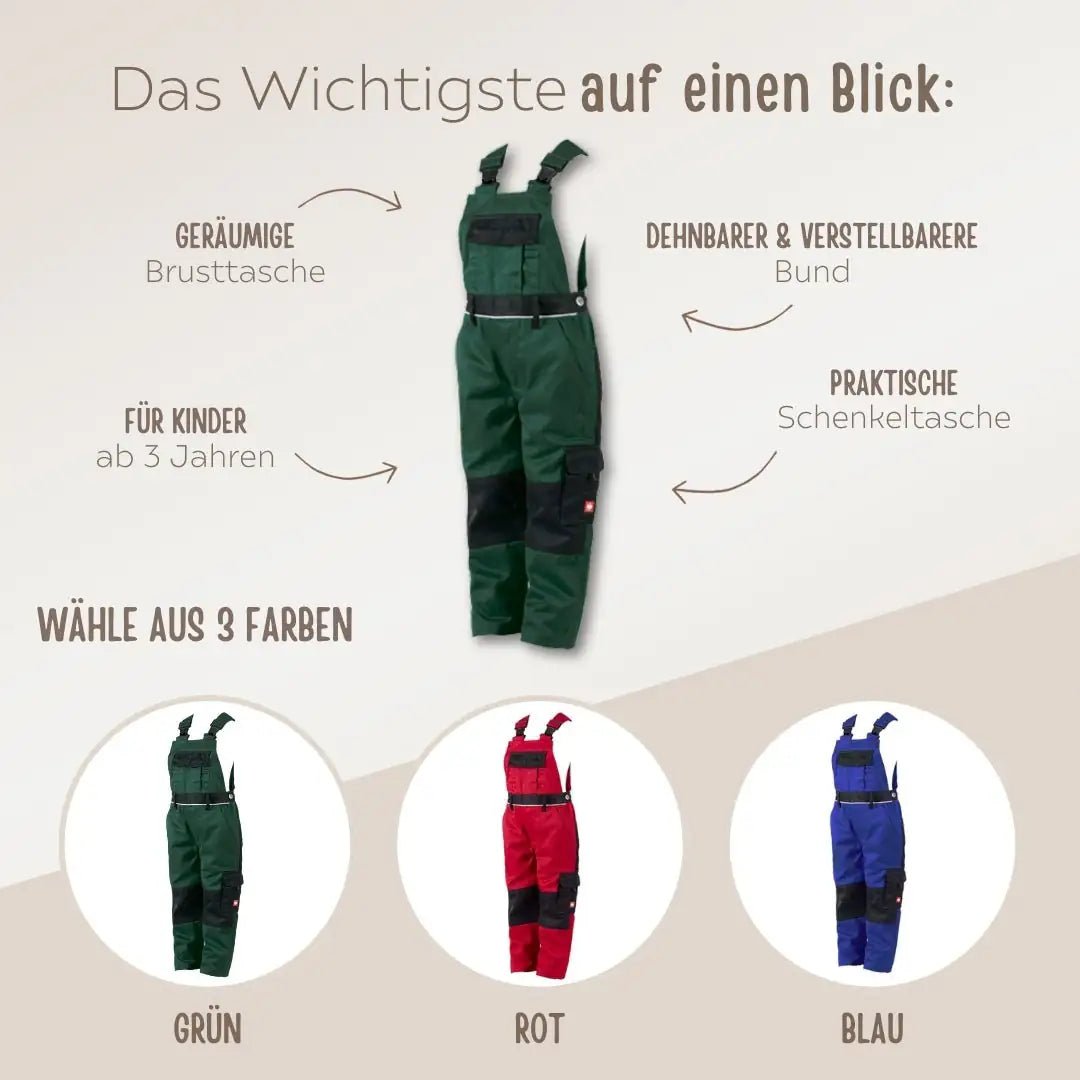 STRAUSS Kinder-Arbeitshose in 3 Farben personalisierbar - wunderwunsch