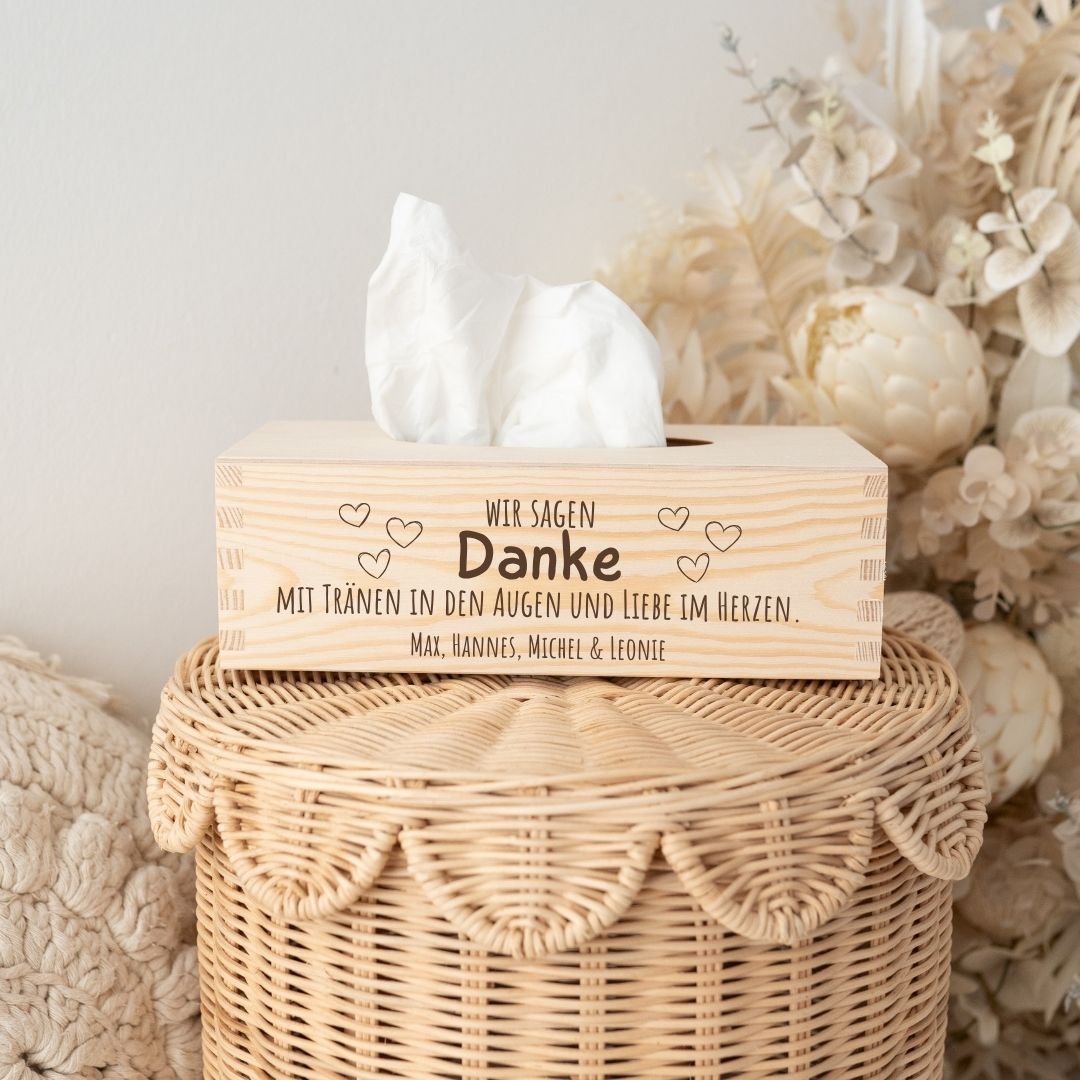 Taschentücherbox - Wir sagen Danke - wunderwunsch