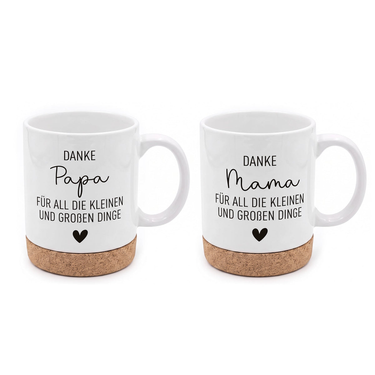 Tasse mit Korkboden - Danke Mama/Papa - wunderwunsch