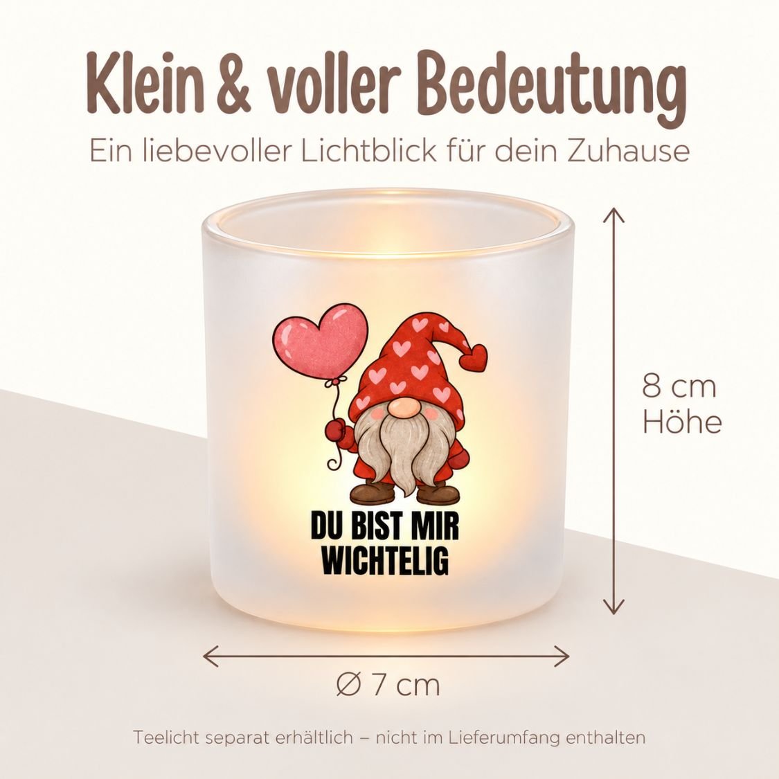 Teelichthalter - Du bist mir wichtelig - wunderwunsch