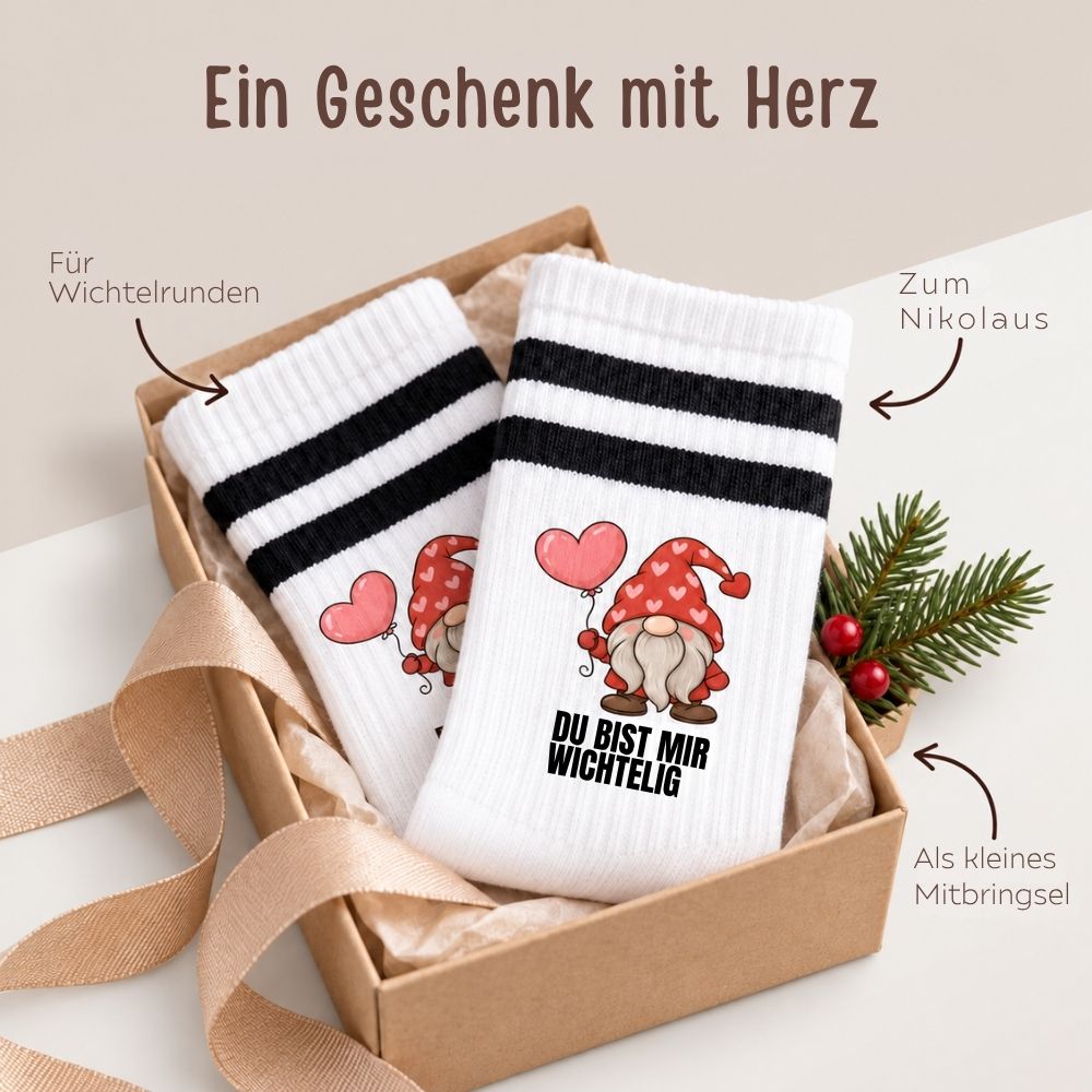 Tennissocken - Du bist mir wichtelig - wunderwunsch