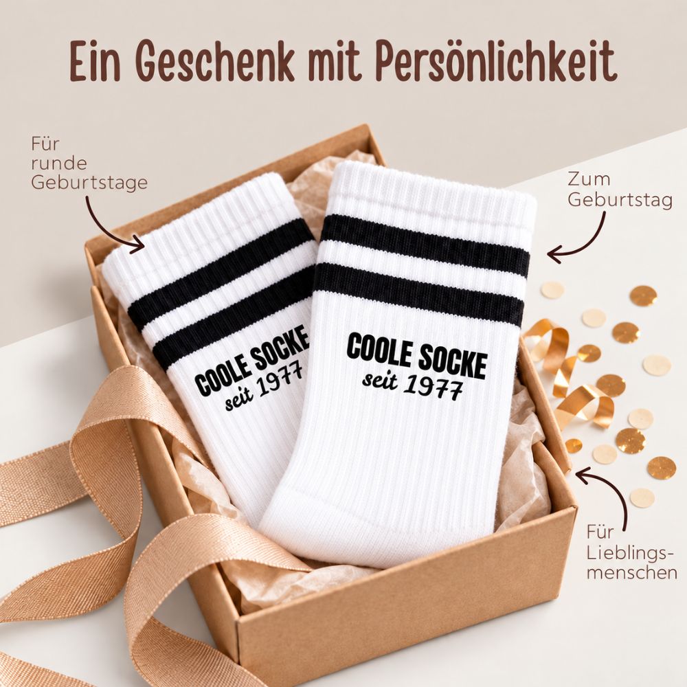 Tennissocken personalisiert - Coole Socke seit - wunderwunsch
