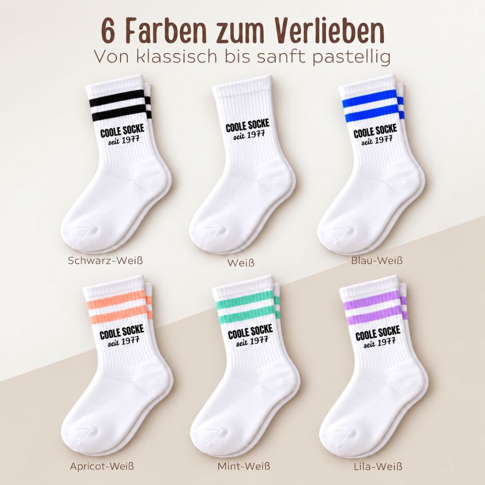 Tennissocken personalisiert - Coole Socke seit - wunderwunsch