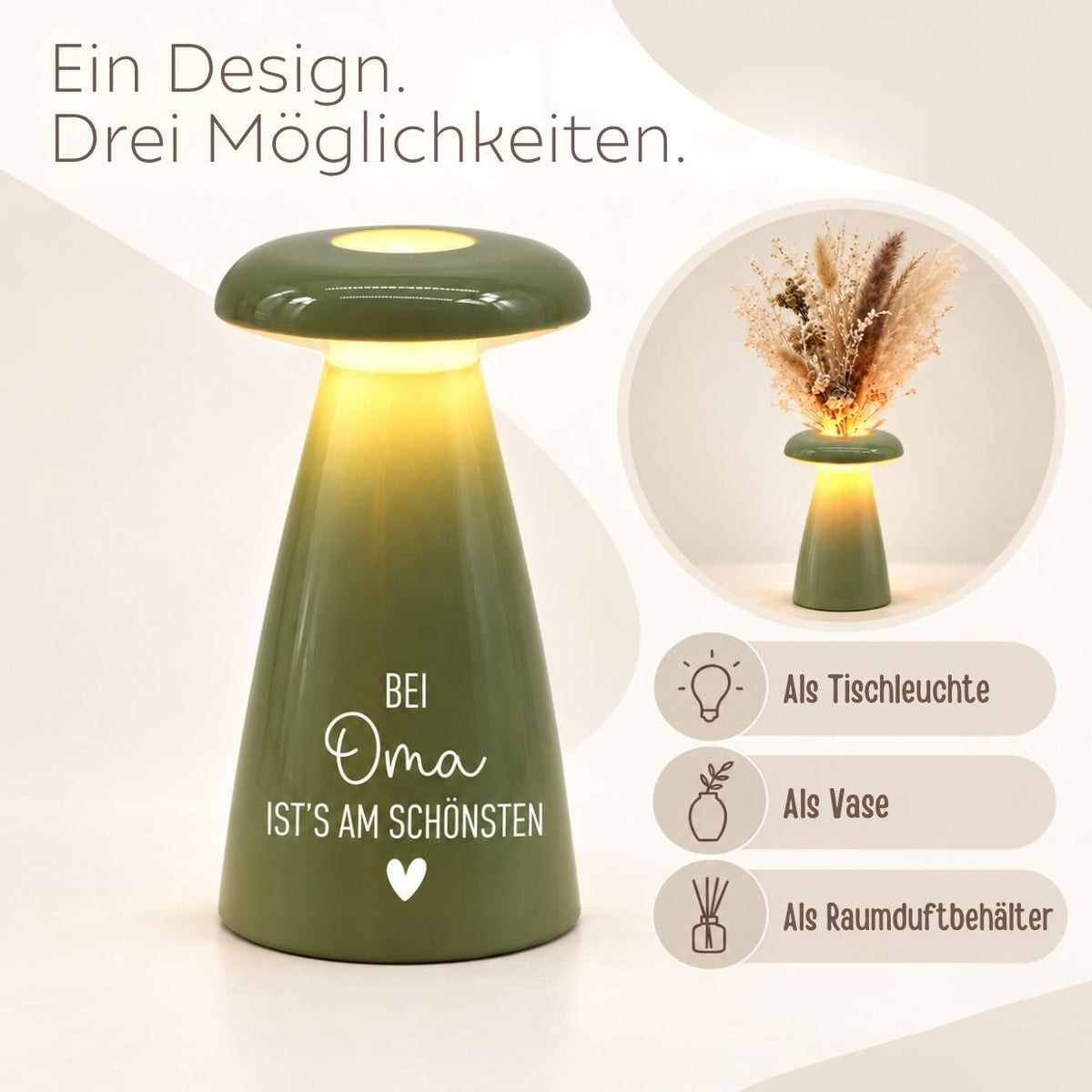 Tischleuchte 3in1 personalisiert - wunderwunsch