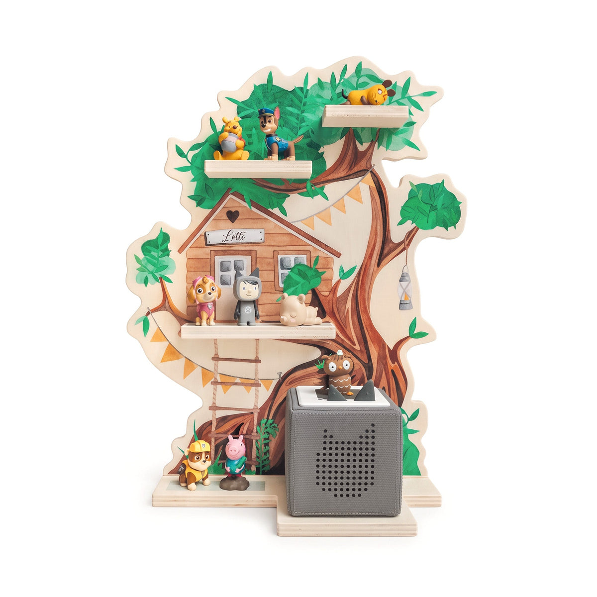 Toniebox Regal Holz - Baumhaus Aquarell - wunderwunsch