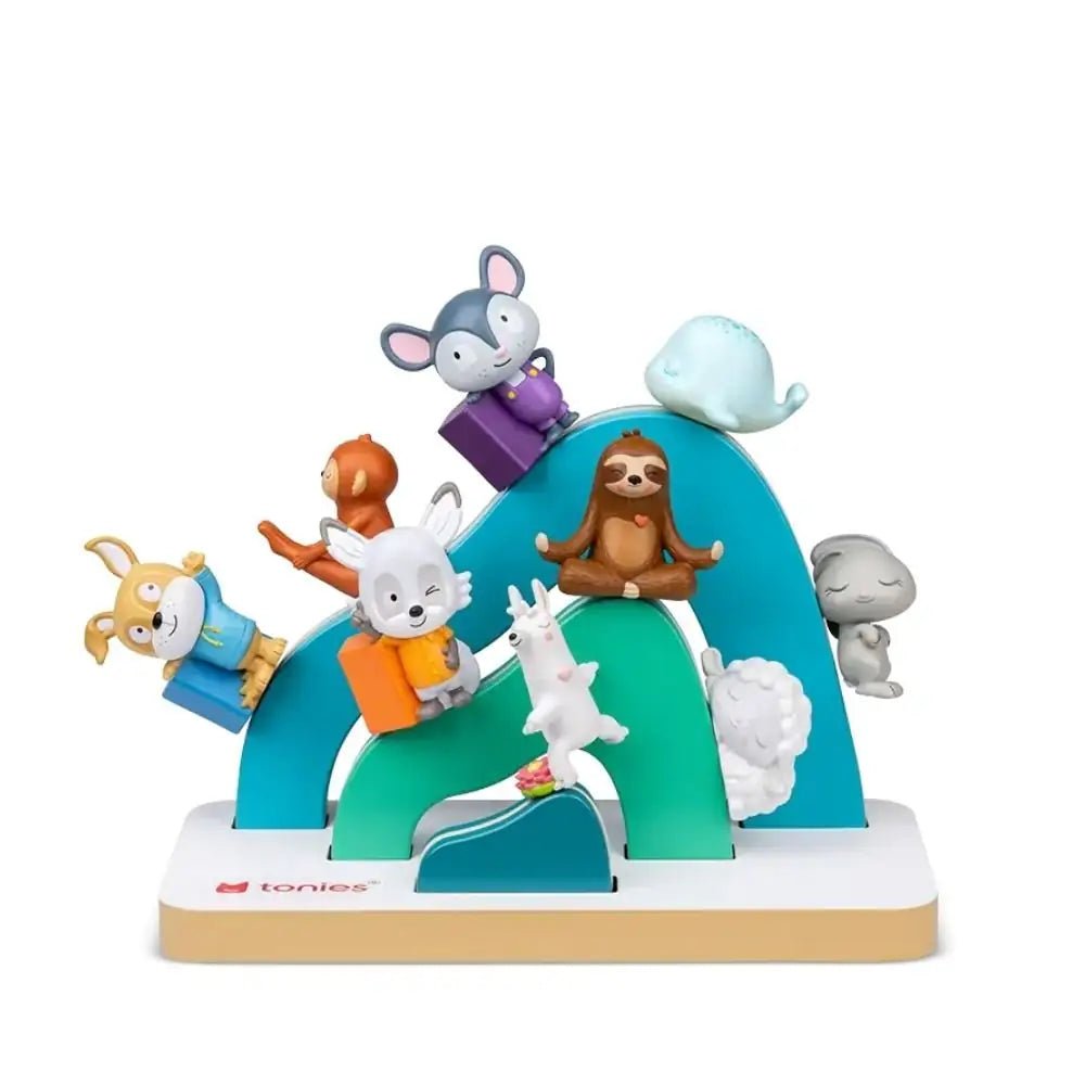 TONIES Mini Standregal personalisiert - Regenbogen, Berg, Haus - wunderwunsch