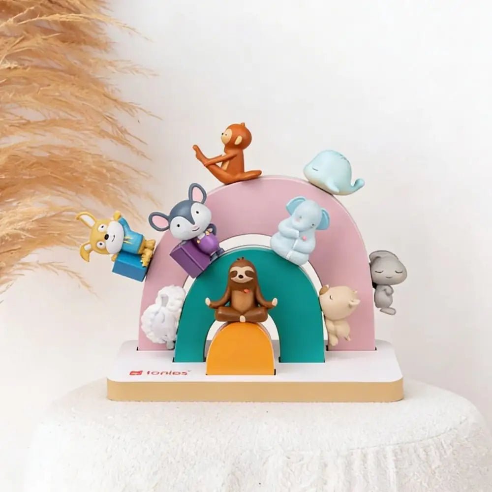 TONIES Mini Standregal personalisiert - Regenbogen, Berg, Haus - wunderwunsch