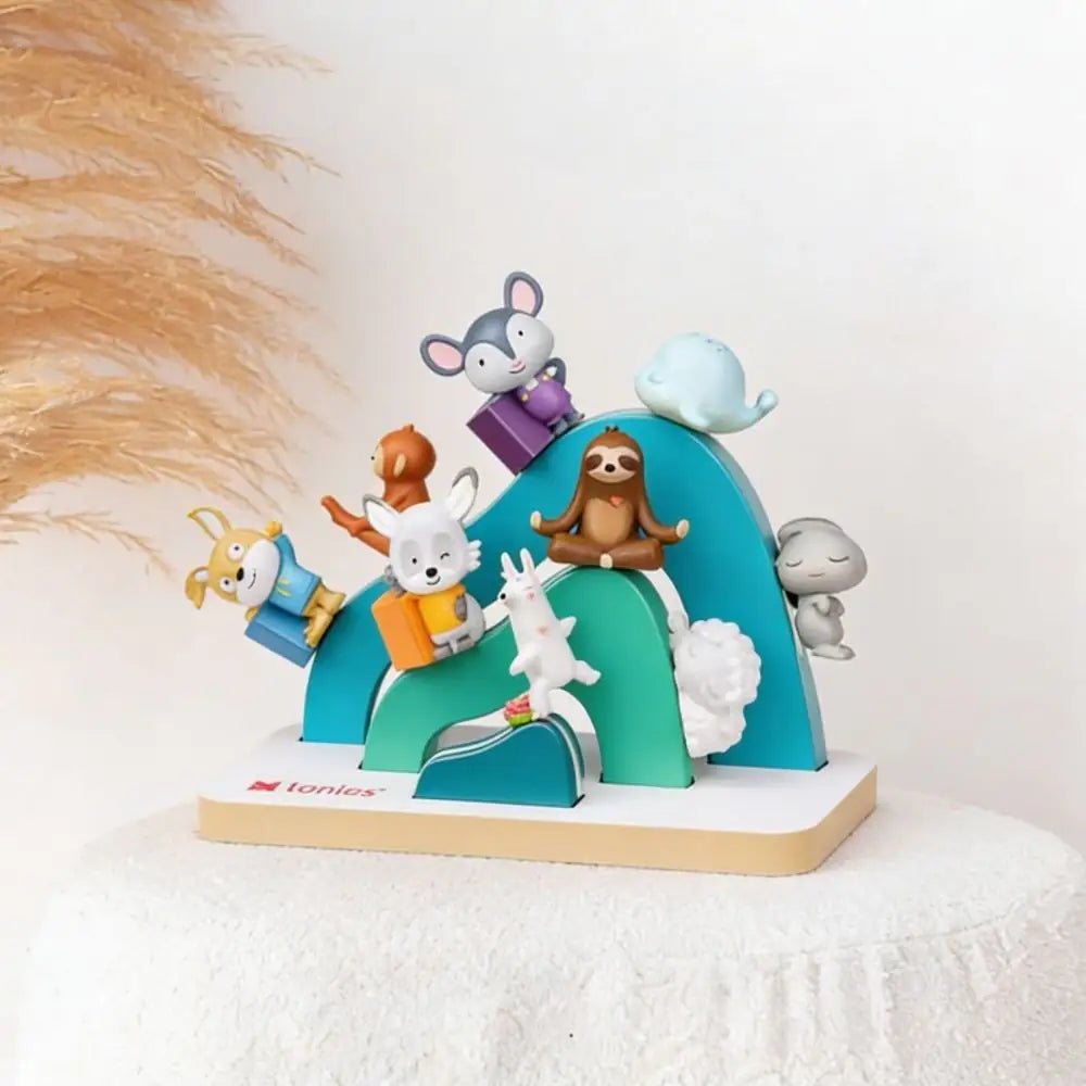 TONIES Mini Standregal personalisiert - Regenbogen, Berg, Haus - wunderwunsch