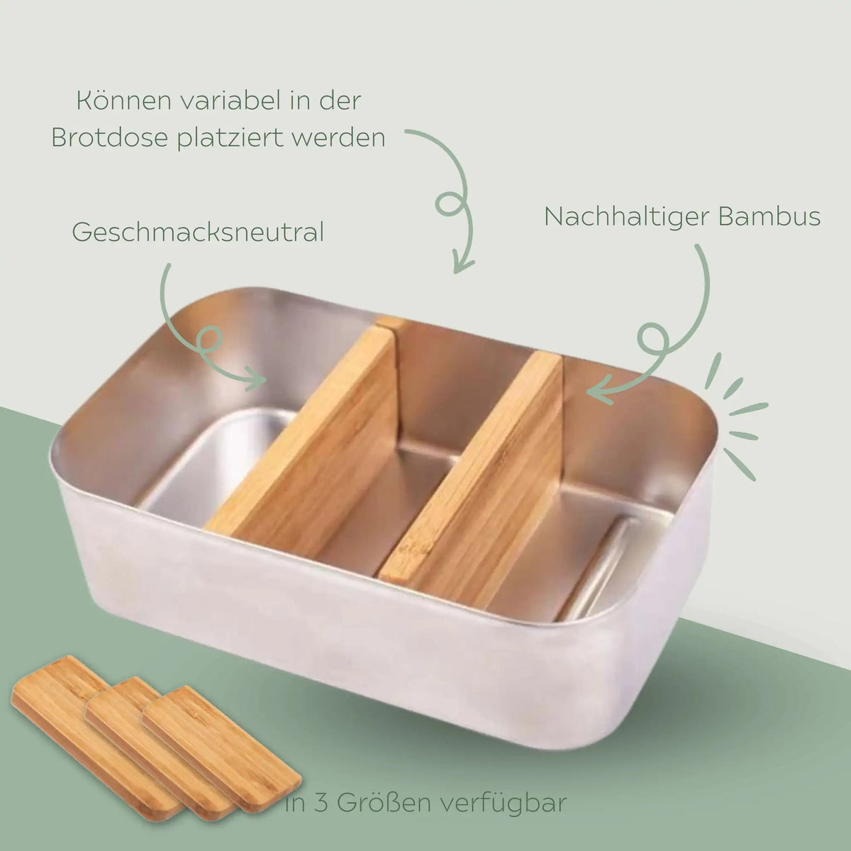 Trennwand aus Bambus für Lunchbox - wunderwunsch