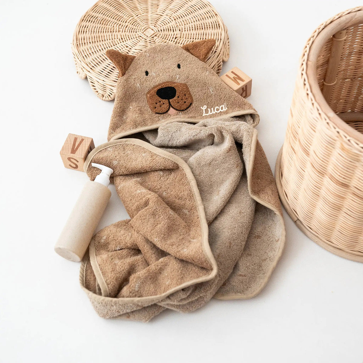 TRIXIE Kapuzenhandtuch Baby personalisiert - Tiere - wunderwunsch