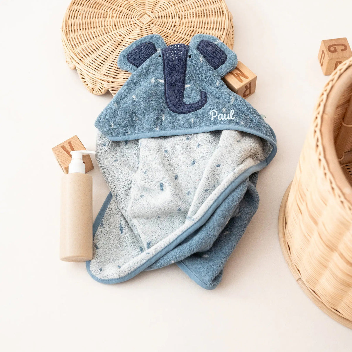 TRIXIE Kapuzenhandtuch Baby personalisiert - Tiere - wunderwunsch