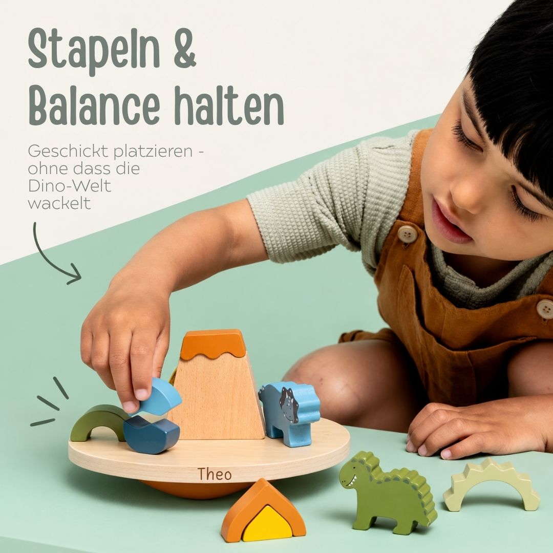 TRIXIE Balancespiel Dino Abenteuer aus Holz personalisiert - wunderwunsch