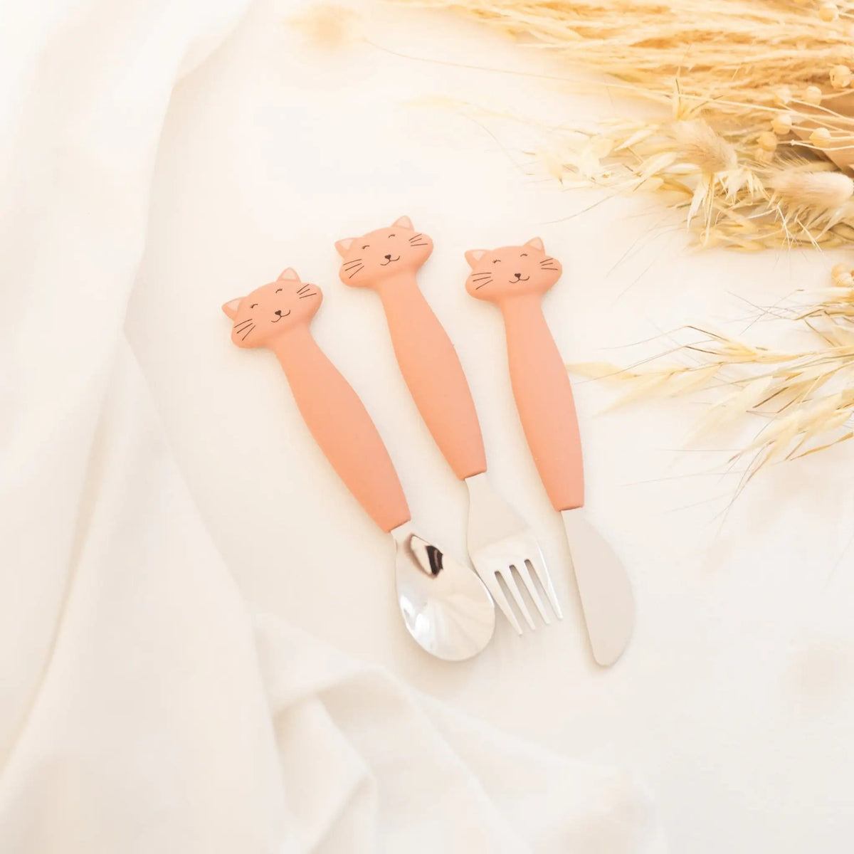 TRIXIE Kinderbesteck Set aus Edelstahl und Silikon personalisiert - wunderwunsch