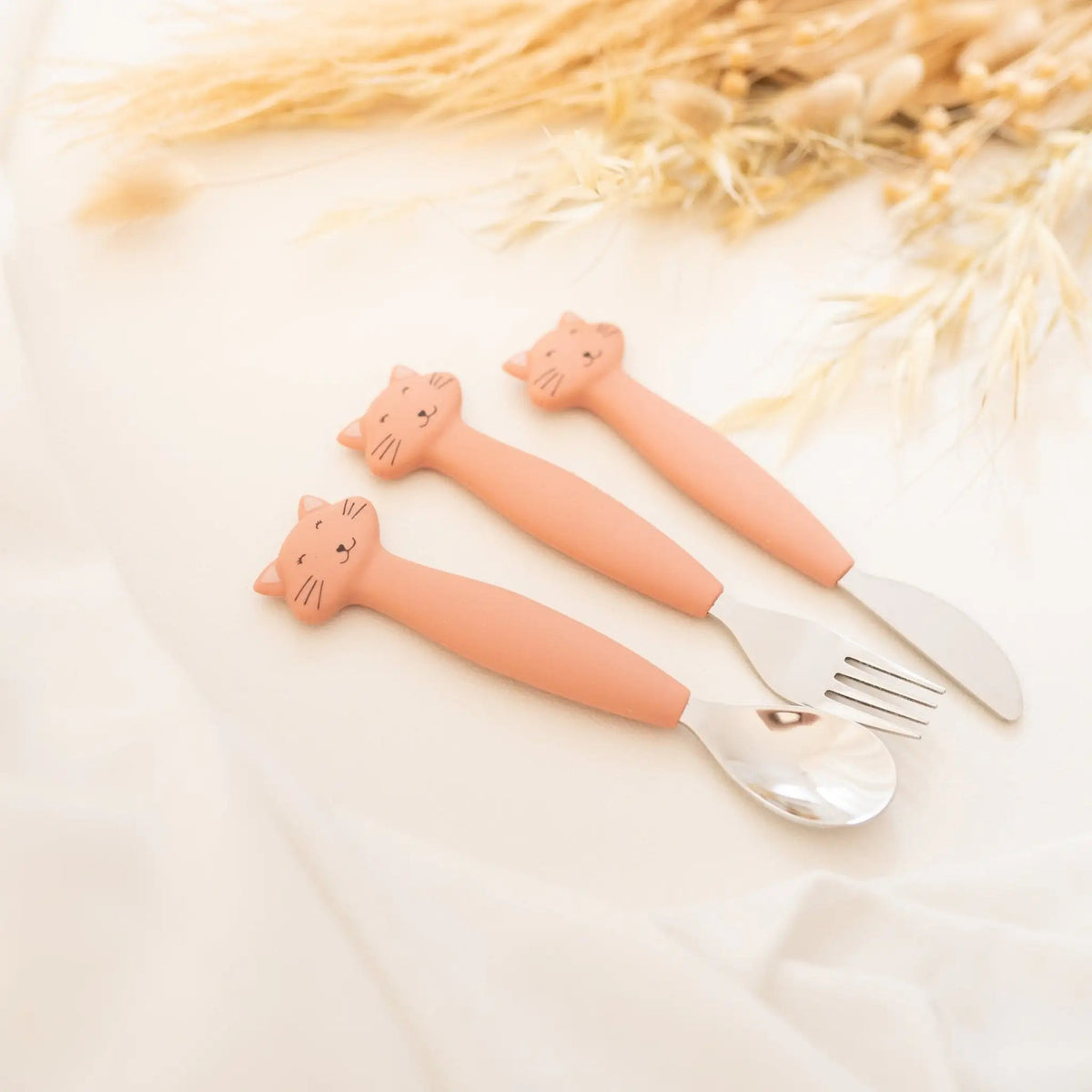 TRIXIE Kinderbesteck Set aus Edelstahl und Silikon personalisiert - wunderwunsch