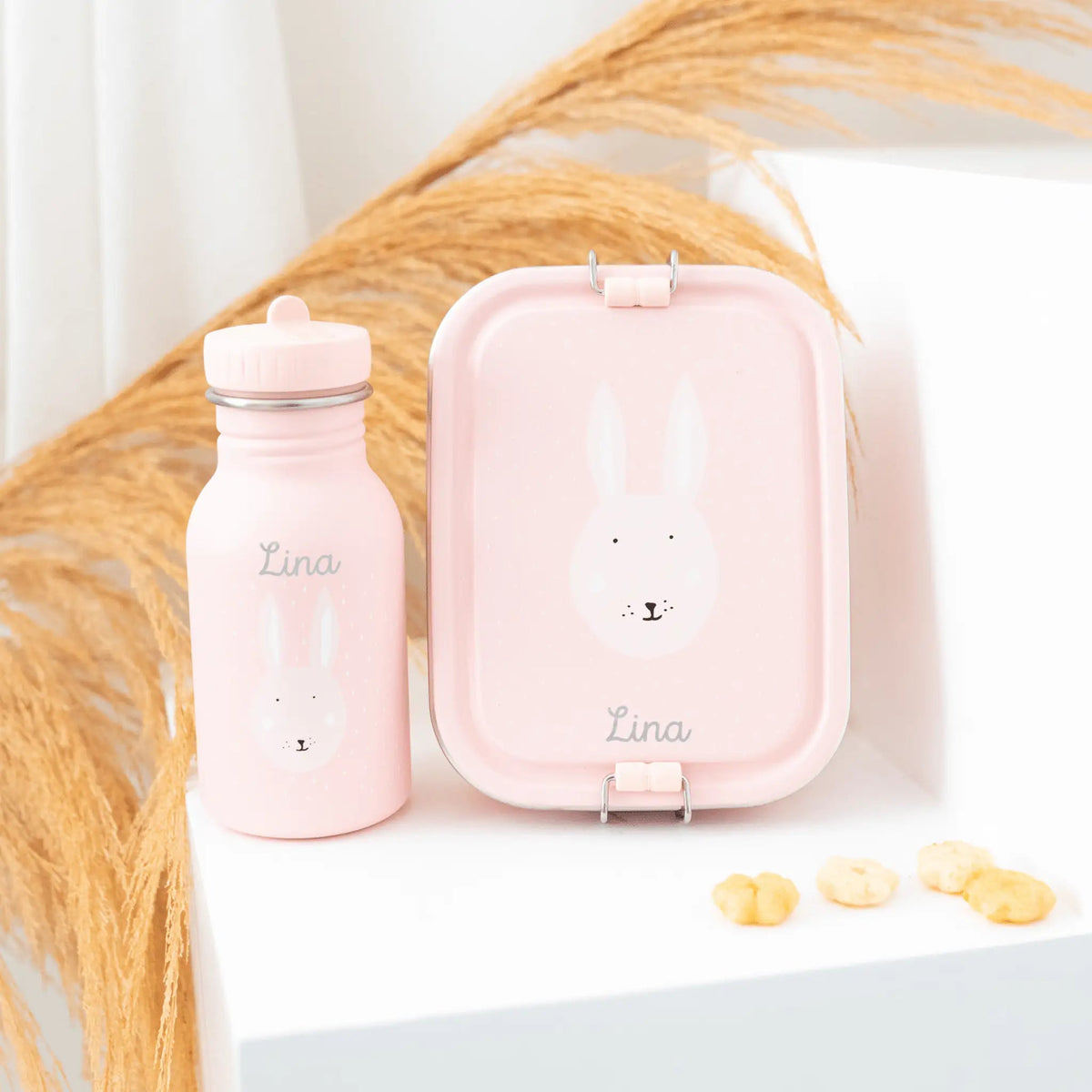 TRIXIE Lunch-Set - Brotdose & Trinkflasche - Hase - wunderwunsch