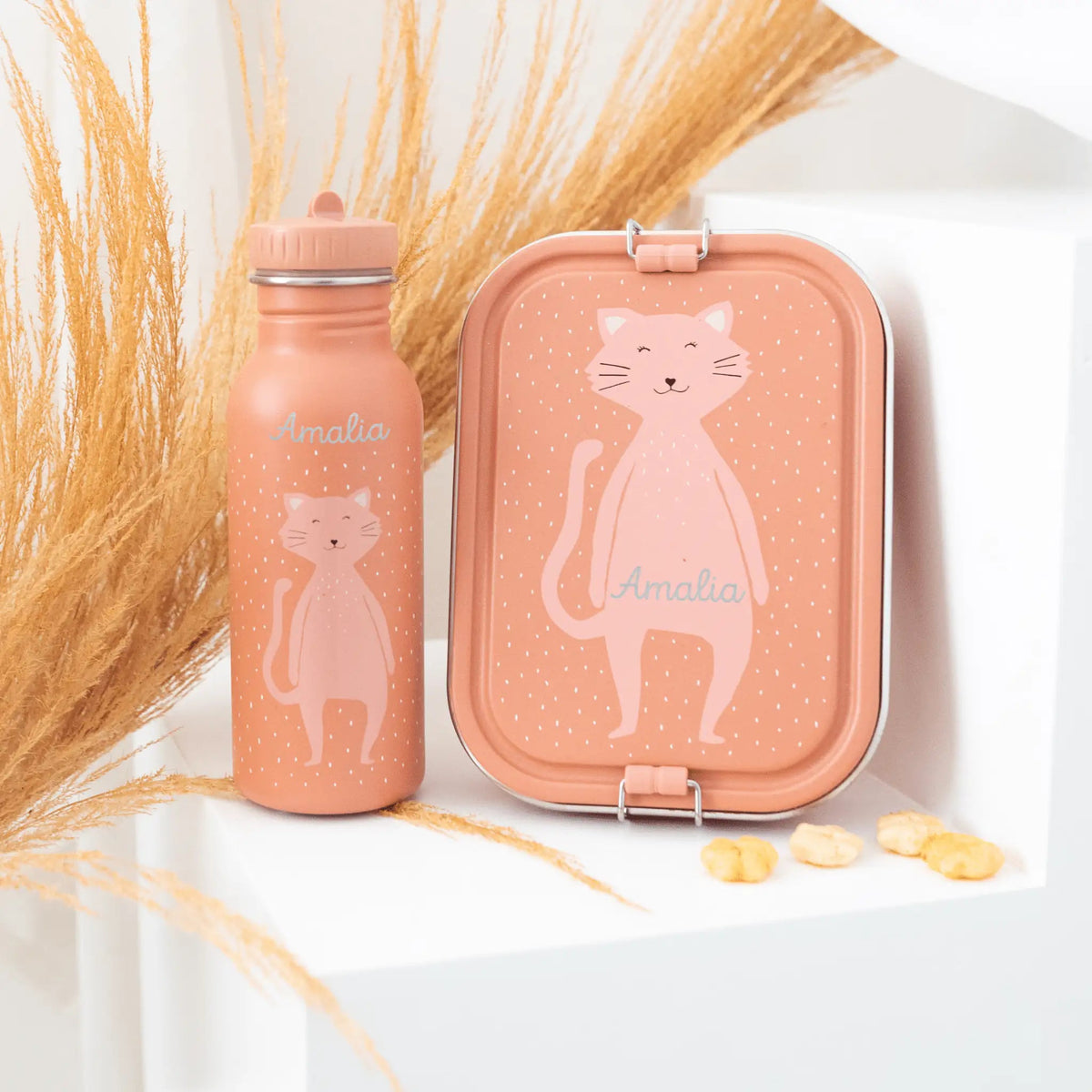 TRIXIE Lunch-Set - Brotdose & Trinkflasche - Katze - wunderwunsch