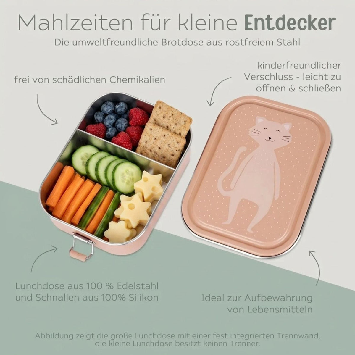 Trixie Brotdose aus Edelstahl personalisiert - Tiere - wunderwunsch