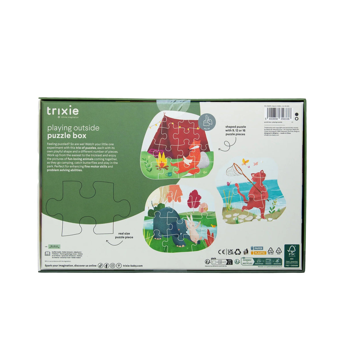 TRIXIE Puzzle - Spiele im Freien - 3 Puzzles - wunderwunsch