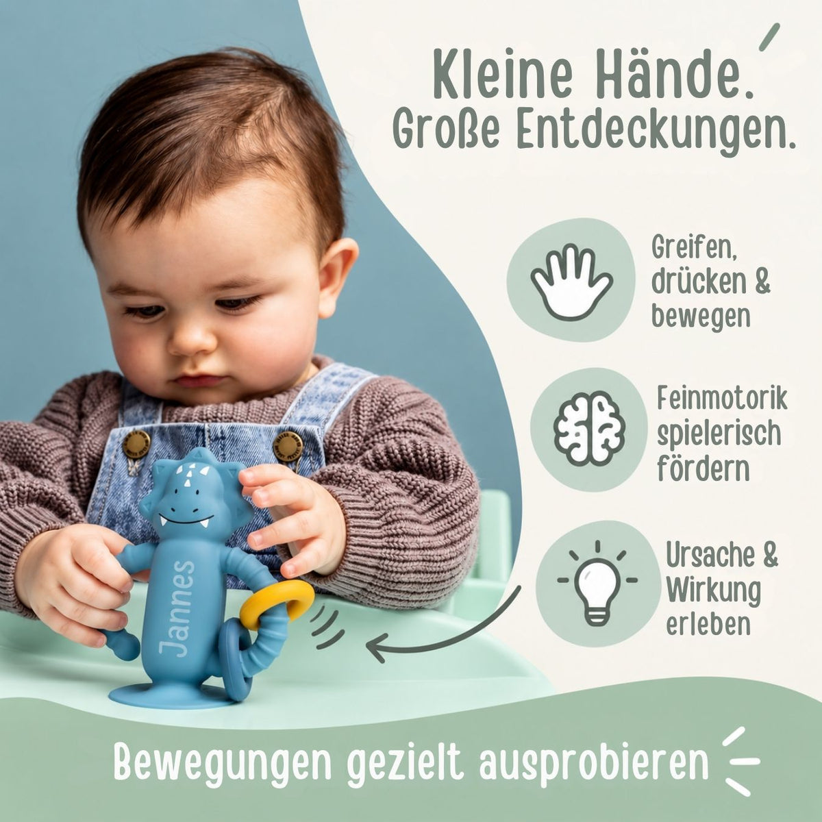 TRIXIE Sensorikspielzeug aus Silikon mit Saugnapf personalisiert - wunderwunsch