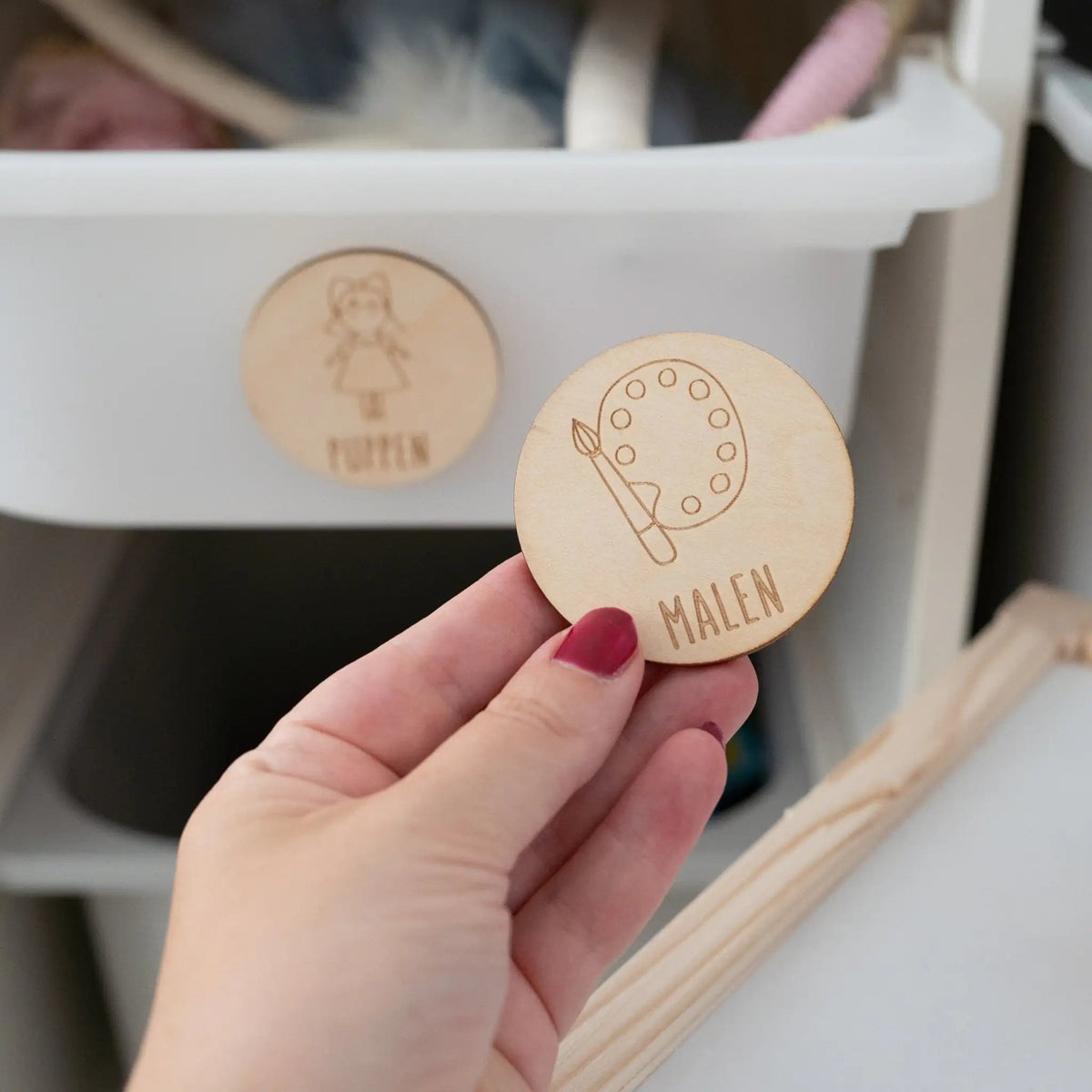 Trofast Holzschild mit Klebepunkt - wunderwunsch