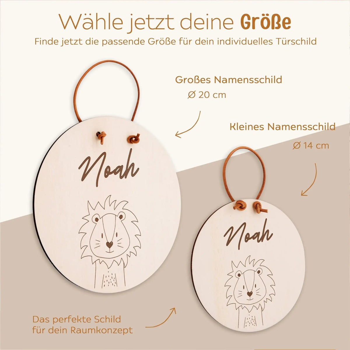 Türschild Kinderzimmer personalisiert - Tier Gravur - wunderwunsch