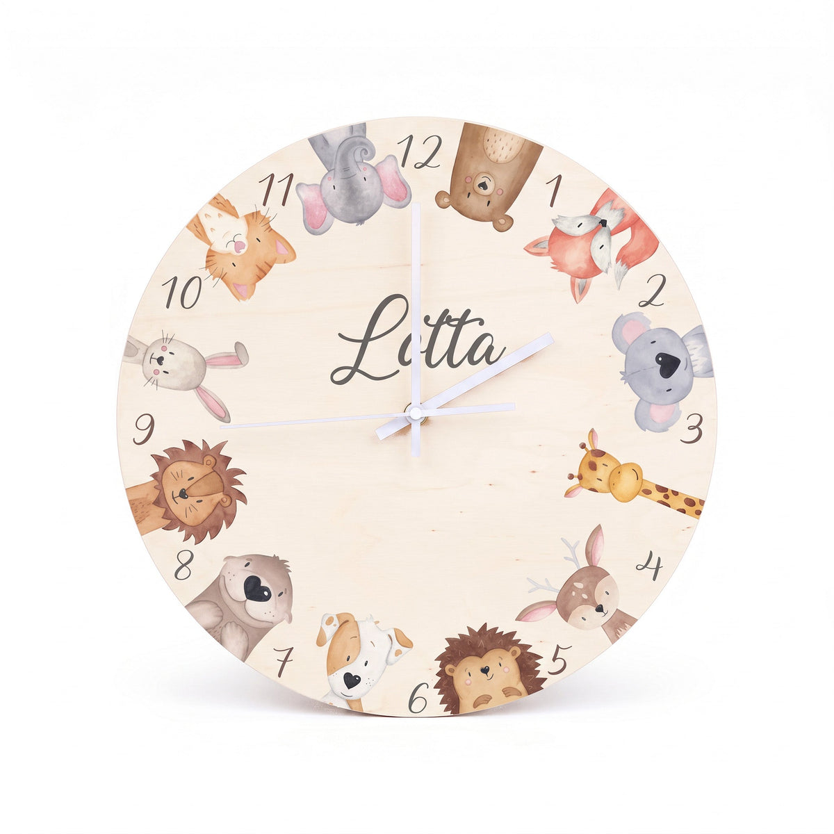 Wanduhr Kinder Holz personalisiert - Tierkreis - wunderwunsch