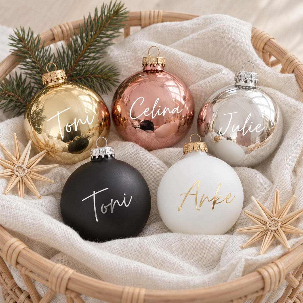 Weihnachtskugel - Name - wunderwunsch